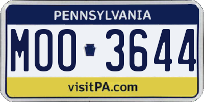 PA license plate MOO3644