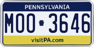 PA license plate MOO3646