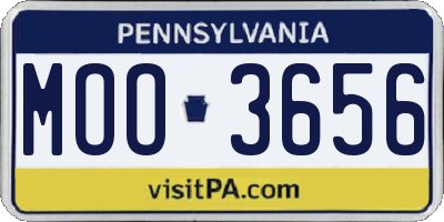 PA license plate MOO3656