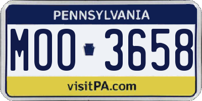 PA license plate MOO3658
