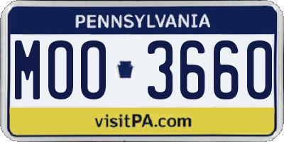 PA license plate MOO3660