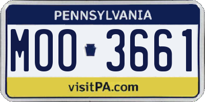 PA license plate MOO3661