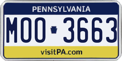 PA license plate MOO3663