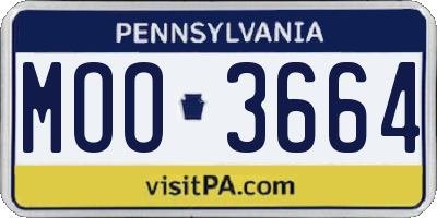 PA license plate MOO3664