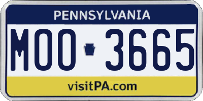 PA license plate MOO3665