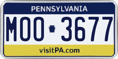 PA license plate MOO3677