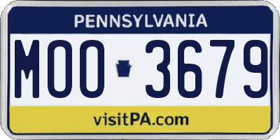 PA license plate MOO3679
