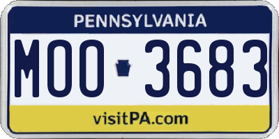 PA license plate MOO3683