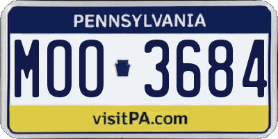 PA license plate MOO3684