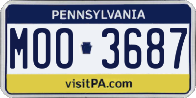 PA license plate MOO3687