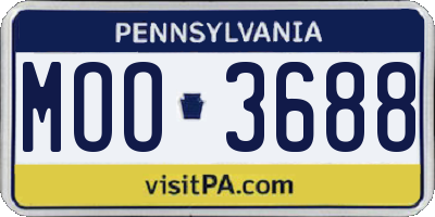 PA license plate MOO3688