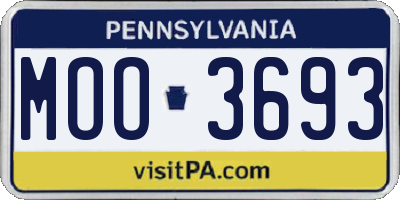 PA license plate MOO3693