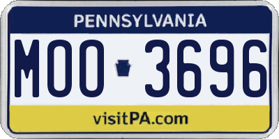 PA license plate MOO3696