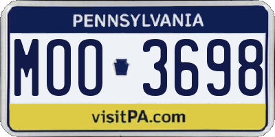 PA license plate MOO3698