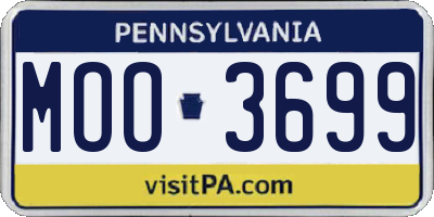 PA license plate MOO3699