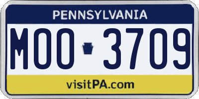 PA license plate MOO3709