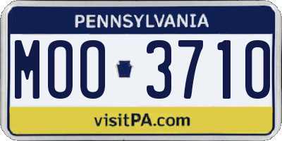 PA license plate MOO3710