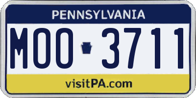 PA license plate MOO3711