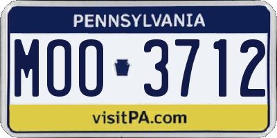 PA license plate MOO3712