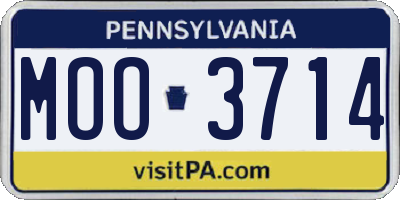PA license plate MOO3714
