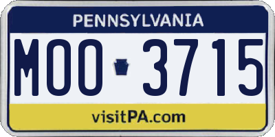 PA license plate MOO3715