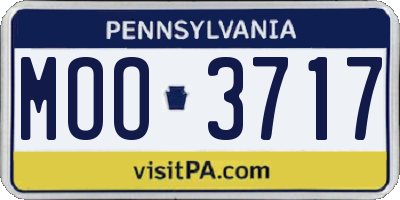 PA license plate MOO3717