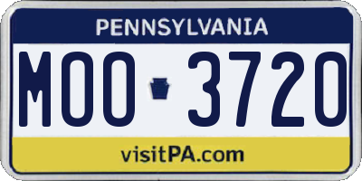 PA license plate MOO3720