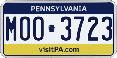 PA license plate MOO3723