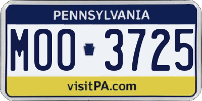 PA license plate MOO3725