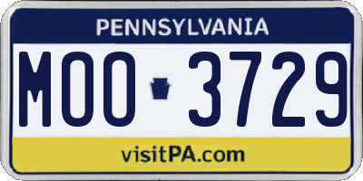 PA license plate MOO3729