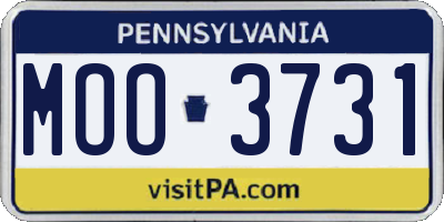 PA license plate MOO3731