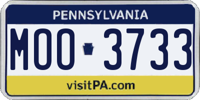 PA license plate MOO3733