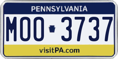 PA license plate MOO3737