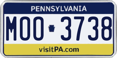 PA license plate MOO3738