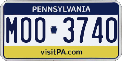 PA license plate MOO3740