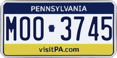 PA license plate MOO3745