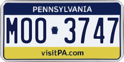 PA license plate MOO3747