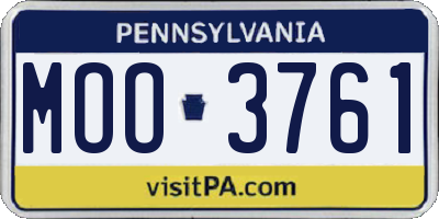 PA license plate MOO3761