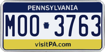 PA license plate MOO3763