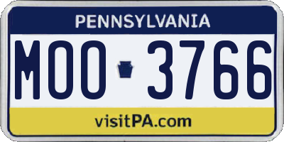 PA license plate MOO3766