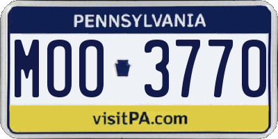 PA license plate MOO3770