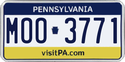 PA license plate MOO3771