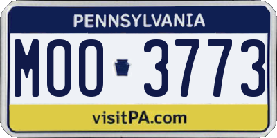 PA license plate MOO3773