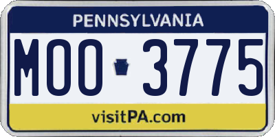 PA license plate MOO3775
