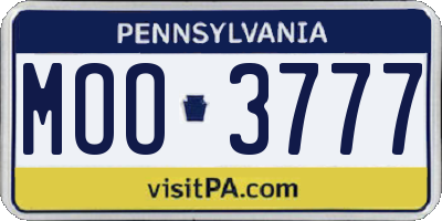 PA license plate MOO3777