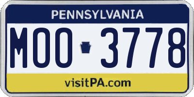 PA license plate MOO3778