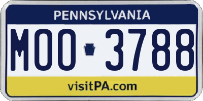 PA license plate MOO3788