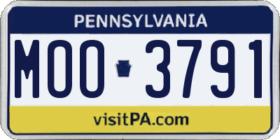 PA license plate MOO3791