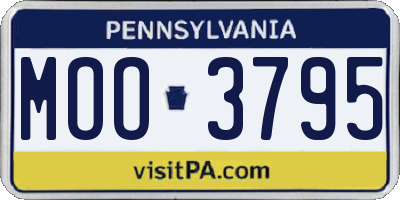 PA license plate MOO3795