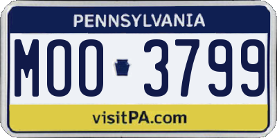 PA license plate MOO3799